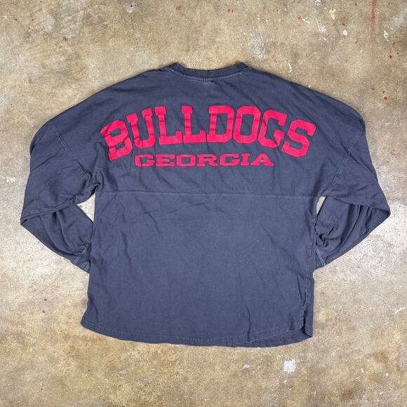 Georgia Bulldogs Women’s Pressbox Long Sleeve Relaxed Jersey Tee Size Small Gray - Picture 4 of 12